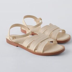 Zara strappy sandals girls 34 ivory